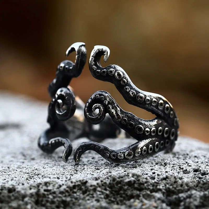 Retro Octopus Tentacles Stainless Steel Ring