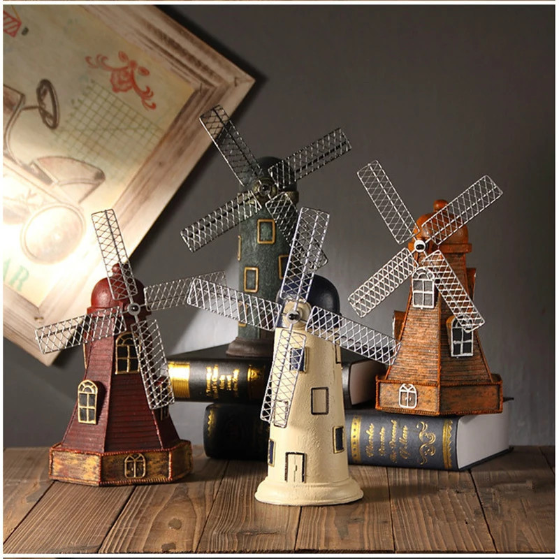 4 Colors Vintage Resin Windmill-ornaments