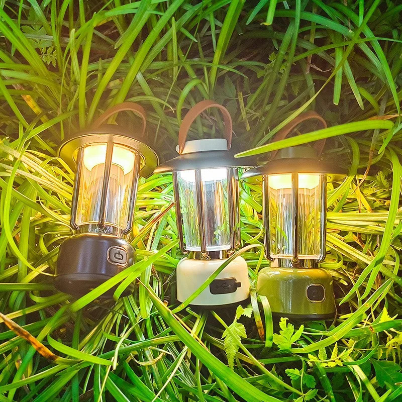 Led Mini Camping Lantern, Type-c Rechargeable Lamp, 5 Modes, Emergency Flashlight, Decoration, Outdoor Portable Light