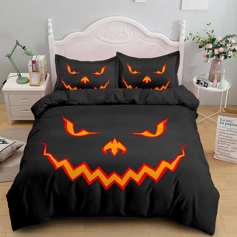 Cute White Ghost Halloween Bed Set